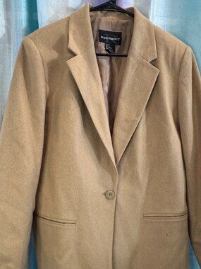 Requirements Wool Blazer Tan Size 12 Classic Career Jacket